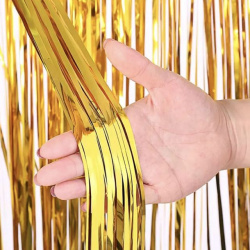 Party Curtain made of Fringes, 100x200 cm, Gold Color