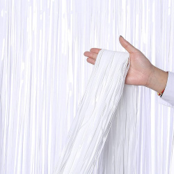 Party Curtain made of Fringes, 100x200 cm, White Color