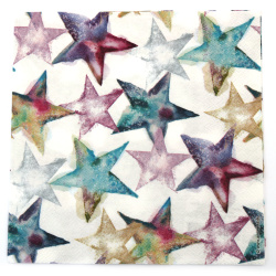 3-Ply Decoupage Napkin AMBIENTE, 33x33 cm, Watercolor Stars - 1 piece