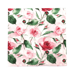 Χαρτοπετσέτα για decoupage ti-flair 25x25 cm τριών στρώσεων Powdery Roses blush rose - 1 τεμάχιο