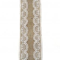 Κορδέλα λινάτσα με δαντέλα 6x200 cm