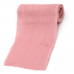 Burlap Base for Application DIY Crafts Decorations, Embroidery 16x275 cm color pink