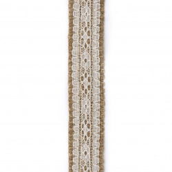 Κορδέλα λινάτσα με δαντέλα 2,5x200 cm