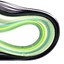 Benzi Quilling (80 g hartie) 3 mm / 39 cm -6 culori gama verde - 120 buc