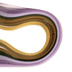 Quilling Paper Strips for Craft Work / Paper: 80 g; 3 mm, 39 cm - 6 Colors Purple and Brown - 120 strips