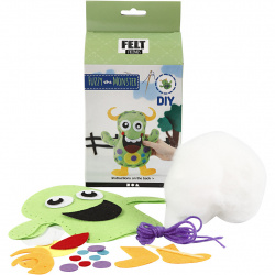 DIY set fun doll Monster - Fuzzy green 21.5x18cm Creative toy 