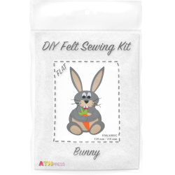 DIY Kit - Bunny made of Felt / Gray / 120x210 mm