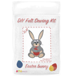 DIY Kit Felt Easter Bunny / Gray /  120x210 mm