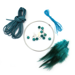 DIY Dream Catcher Kit, 12cm, Round Color Blue