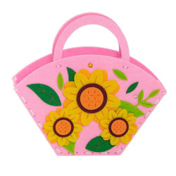 Charming DIY Felt Bag with Flowers – Pink for Creative Crafting