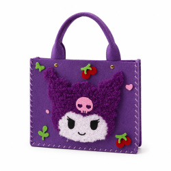 Adorable DIY Children’s Felt Bag with Handles – Purple with Rabbit Design for Creative Play