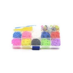 Stoc epuizat. Primeste notificare pe email cand produsul revine in stoc Cutie set de impletit brățări -, cârlig de 85 mm, suporturi S, elastice de 18 mm și margele asortate