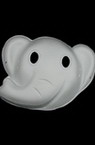 Бяла маска за декорация от пресован картон слонче -24x20 см