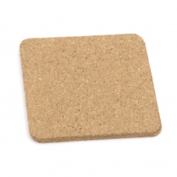 Set of cork substrate square 95x95x3 mm -6 pieces