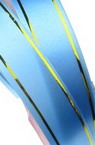 Light Blue Ribbon with Gold, 16 mm - 9 meters