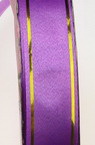 Purple Ribbon with Gold, 16 mm - 9 meters