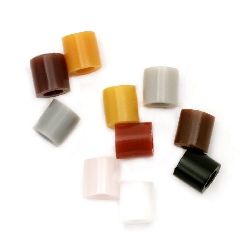 Acylic Mosaic beads, figurines and bracelets 5x5 mm hole 3 mm thick 10 colors in box ~ 900 pieces