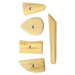Set of wooden tools for relief -5 pieces