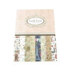 Дизайнерска хартия за скрапбукинг книга (22.5x30.4 см) 8 дизайна x 2 листа (30.5x45 см)