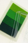 Тампон с пигментно мастило 6x3.8 см - 4 цвята зелена гама