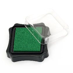 Тампон с пигментно мастило 6.2x2.1 см цвят зелен