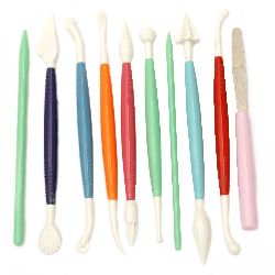 Set of tools for modeling and decoration 10 pieces 17 top
