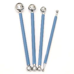 Set of 4 Modeling Tools Metal Ball 4mm, 6mm, 8mm, 9mm, 11mm, 12.5mm, 16mm and 19mm