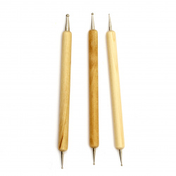 Set of embossing tools 3 pieces with metal ball - 1 mm, 2 mm, 3 mm