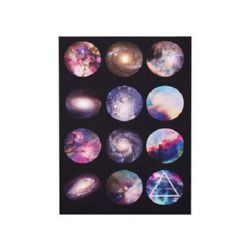 Non-Adhesive Paper Sticker for Cabochon Decoration, Mixed Galaxy, 25mm, 12 pcs
