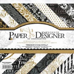Комплект дизайнерска хартия за скрапбукинг 8 inch (20.3x20.3 см) 18 дизайна x 2 листа и 4 щанцовани листа винтидж