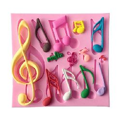 Silicone mold /shape/ 118x113x10 mm musical notes