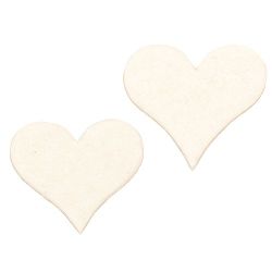 Καρδιά από χαρτόνι Chipboard 35x30x1 mm -5 τεμάχια