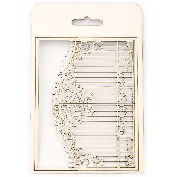 Chipboard element, openwork gate for greeting cards, albums, boxes 20.5x15 cm