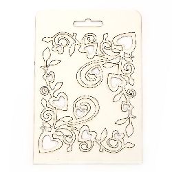 Set of Floral Chipboard Corner Ornaments for Scrapbook / 13x10.7 cm