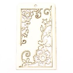 Set of elements of chipboard ornaments with flowers