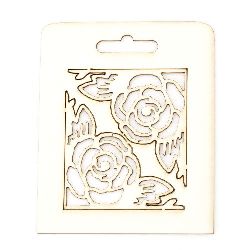 Set of elements of chipboard corner ornaments with flowers 5x5 cm