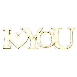 Επιγραφή "I love you" χαρτόνι Chipboard 100x30x1 mm -2 τεμάχια