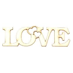 Lettering from chipboard "Love" for decoration of boxes, notebooks, greeting cards 100x30x1 mm - 2 pieces
