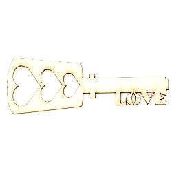 Κλειδί με επιγραφή "Love" χαρτόνι Chipboard 100x35x1 mm -2 τεμάχια