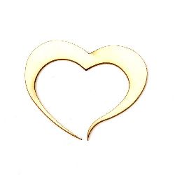 Heart from chipboard for decoration of boxes, notebooks, greeting cards 40x50x1 mm - 2 pieces