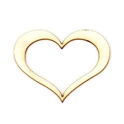Chipboard heart for DIY art decoration 40x50x1 mm - 2 pieces