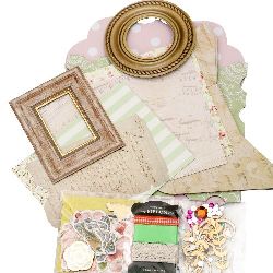 Stoc epuizat. Primeste notificare pe email cand produsul revine in stoc Set de materiale de decorare și 2 rame foto 16,6x21 cm și 13,8x16,8 cm Forever