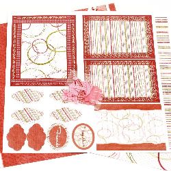 Scrapbook decoration set Together-2 pieces design paper 12x12 inch, 1 stamped shapes, accessories