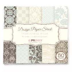 Hartie de scrapbooking de designer 6 inch (15,2x15,2 cm) 10 modele x 5 foi