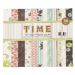 Hârtie de scrapbooking design 12 inch (30,4x30,4 cm) 12 modele x 3 foi