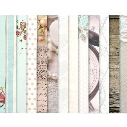 Stoc epuizat. Primeste notificare pe email cand produsul revine in stoc Hartie de scrapbooking de designer 12 inch (30,5x30,5 cm) 10 modele x 2 foi și 10 modele x 2 foi perlate Vintage