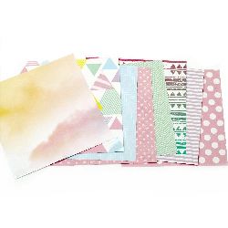 Stoc epuizat. Primeste notificare pe email cand produsul revine in stoc Hârtie de scrapbooking de designer 6 inch (15,2x15,2 cm) 12 modele x 2 foi