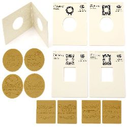 Set of Embossing Folders for Decoration 13.8x19 cm -4 designs with 12 removable inscriptions