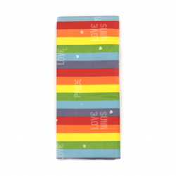 Tissue Paper, 50x65 cm, Colorful Stripes LOVE - 10 sheets