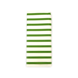 Tissue paper, 50x65 cm, with a green stripe - 10 sheets